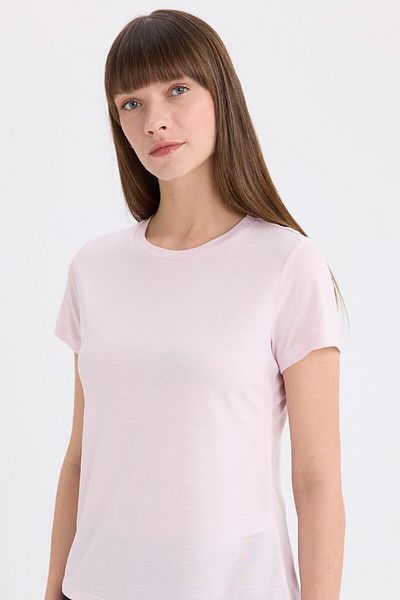 DeFacto Normale Passform, Rundhalsausschnitt, einfaches, gerades Kurzarm-T-Shirt W7299az25sp