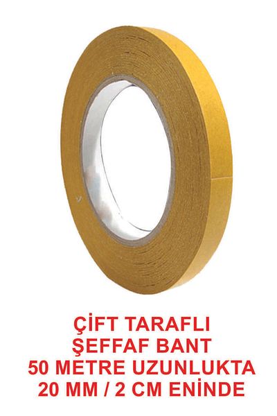 ELF Double Sided Transparent Tape 50 Meters Long (20 Mm-2 cm Wide)