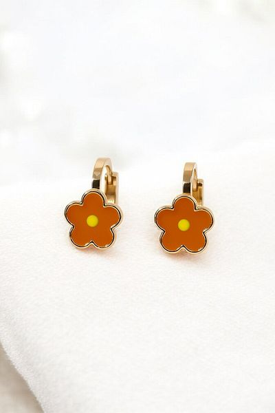 MakeWell Non-Perforated Earrings Ear for Children Without Holes Flower Design Clip-On Children's Earrings