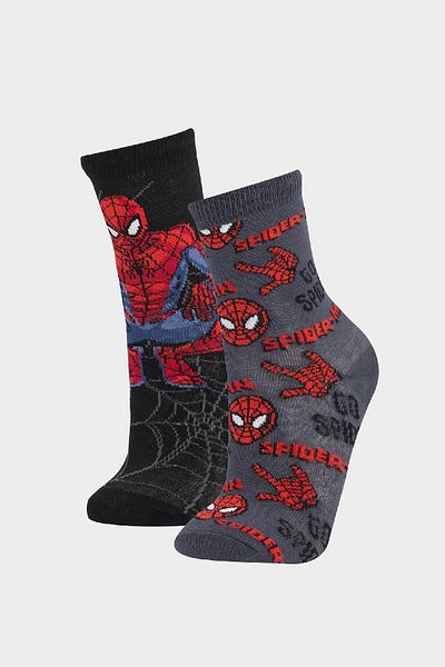 DeFacto Комплект от 2 памучни дълги чорапи за момчета Marvel Spiderman E5167a8ns
