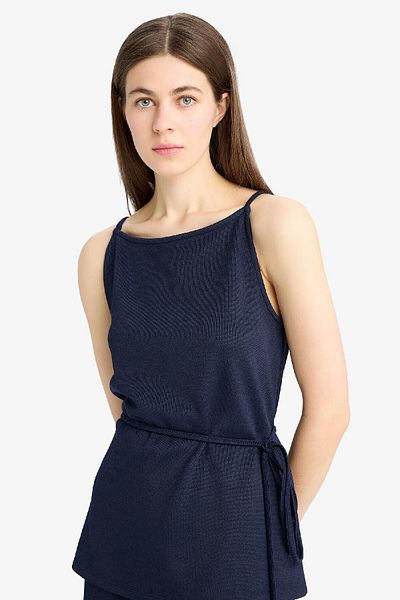 DeFacto Κανονική εφαρμογή Boat Neck Belted Pique Undershirt E5778ax25sp