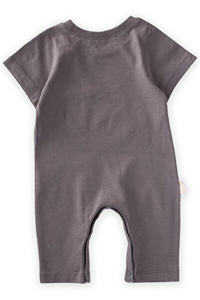 Cigit Abstract Appliqued Jumpsuit 0-3 Years Gray