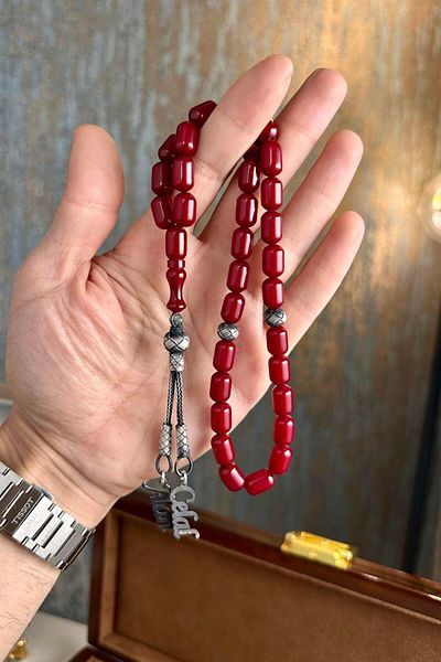 dergah tesbih Silver Kazaz Design Fire-I Amber Rosary for Your Loved Ones