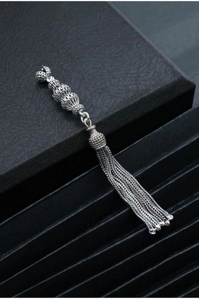 dergah tesbih Elegant Design Domed Silver Tassel