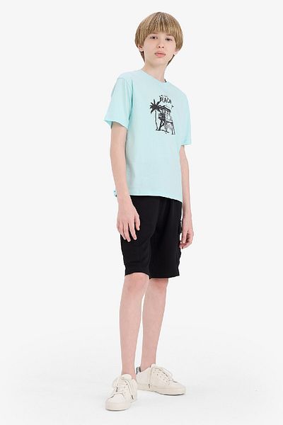 DeFacto Boy's Crew Neck Printed Short Sleeve T-Shirt E6316A825Hs
