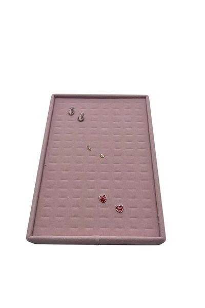 MeGass Dekor Suede Fabric Pink Color 22/14 cm Wrapped Piercing - Earring Table