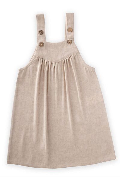 Cigit Λινό Φόρεμα Strappy 2-7 Years Natural