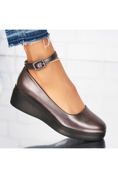 Joana Γυναικεία casual παπούτσια σε χρώμα μπρονζέ από οικολογικό δέρμα Tamara