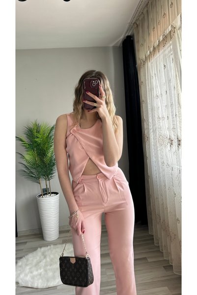 ensbutik Side Button Vest Trousers Set