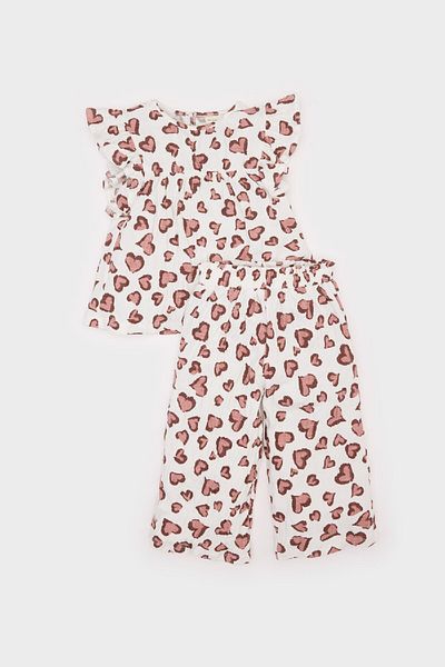 DeFacto Baby Girl 2-Piece Leopard Patterned T-Type Bath Top E5440A525Sm