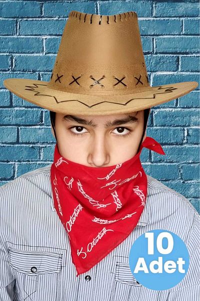 Uniquetrenders Children's Unisex Bandana Nubuck Cowboy Hat (8-14 Years)