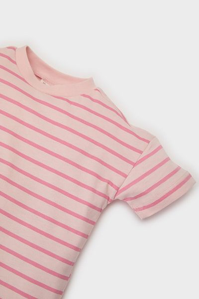 DeFacto Baby Girl Crew Neck Striped Short Sleeve T-Shirt E5415A525Sm