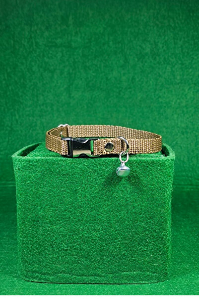 Pompiti Adjustable - Brown Cat Collar with Sound Bell (14 Different Color Options) - Cat Collar