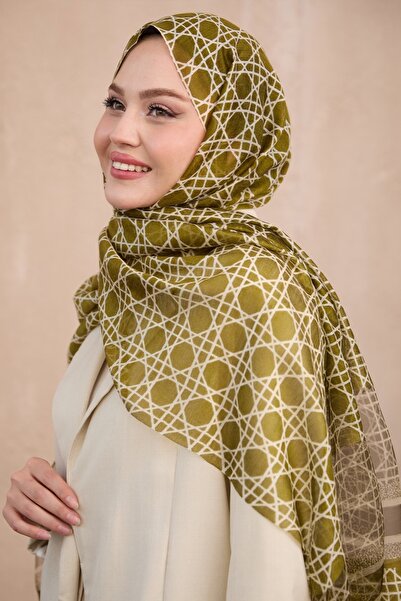 diorel Çizgili Yün İpek Organze Şal