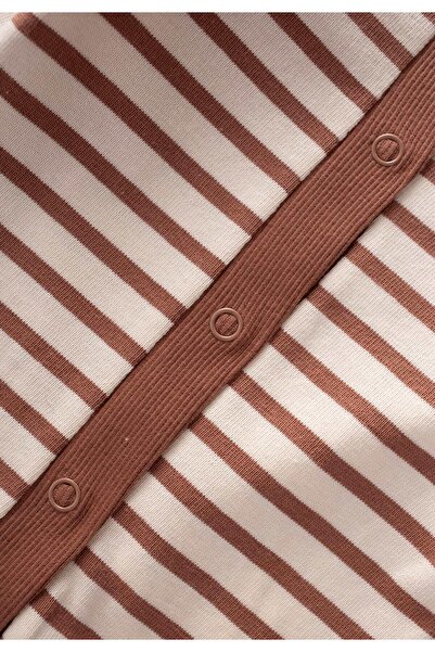 Cigit Pruhovaný úpletový overal Věk 0-3 Hnědá