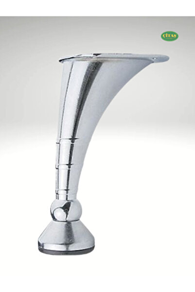 ÇİTAŞ 12 CM KIVRIK PARLAK KROM METAL AYAK MASA-DOLAP-MOBİLYA-KOLTUK-SANDALYE-SEHPA AYAĞI AYARLANIR 1 ADET