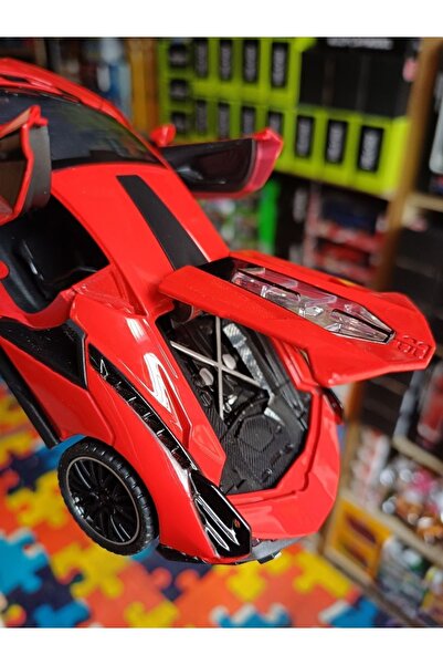 OYUNCAKSAHİLİ Lamborghını Sian Tarz Dıecast Model Çekbırak Metal Araba Kapı B...
