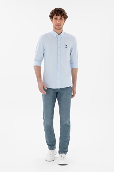 U.S. Polo Assn. U.S. Polo Assn. Nova025Y Світло-синя чоловіча сорочка 2083841