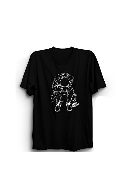 ZOKAWEAR Μικρή απειλή, πανκ, ροκ μουσική μπάντα με στάμπα 100% βαμβακερό μπλο...