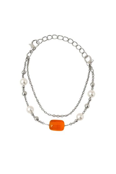 MakeWell Summer Pearl Beaded Natural Stone Heart and Star Design Bracelets for Summer