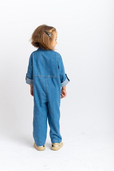 Cigit Salopetă din denim cu buzunar încrucișat 2-7 ani Albastru