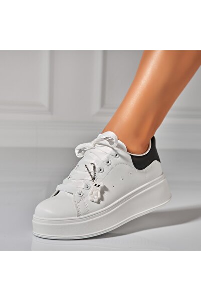 Joana Γυναικεία μαύρα αθλητικά παπούτσια από οικολογικό δέρμα Kinlyn2