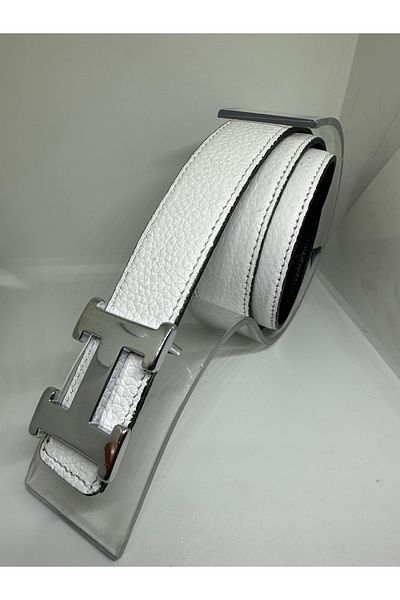 Yurtsever Women's 100% Genuine Leather H Buckle Belt 3cm