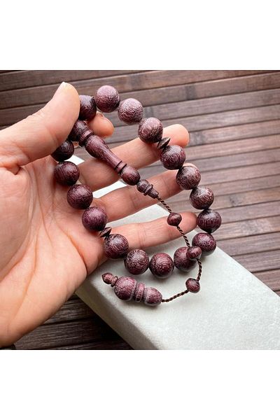 dergah tesbih Efe Mascot - Purple Rosewood Prayer Beads