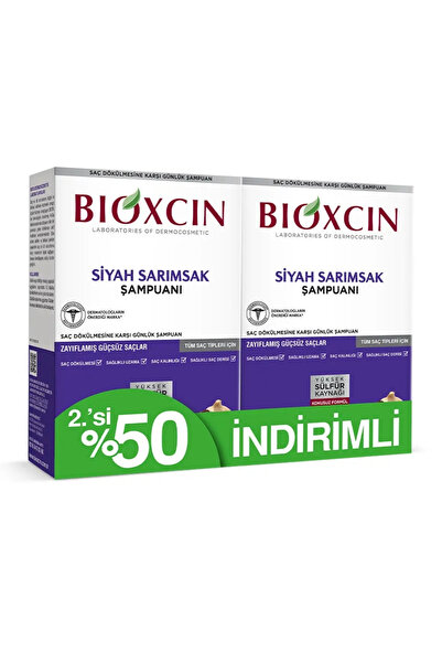 Bioxcin Siyah Sarımsak Saç Dökülmesine Karşı 2. Si %50 Şampuan 300ml 2X2
