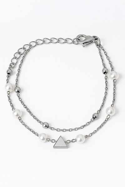 MakeWell Summer Pearl Beaded Natural Stone Heart and Star Design Bracelets for Summer