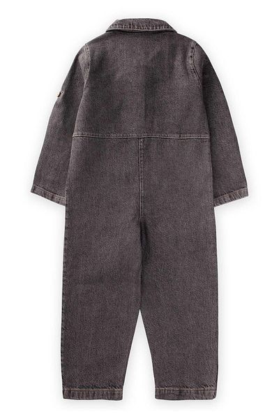 Cigit Salopetă din denim cu buzunar dublu 2-7 ani negru