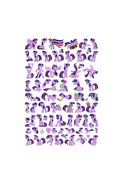 Ororabutik 71 Adet My Little Pony Twilight Sparkle Sticker Seti- Pinkie Pie E...