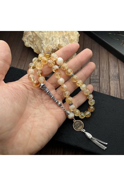 dergah tesbih New Season Citrine Stone Silver Design - Dts13