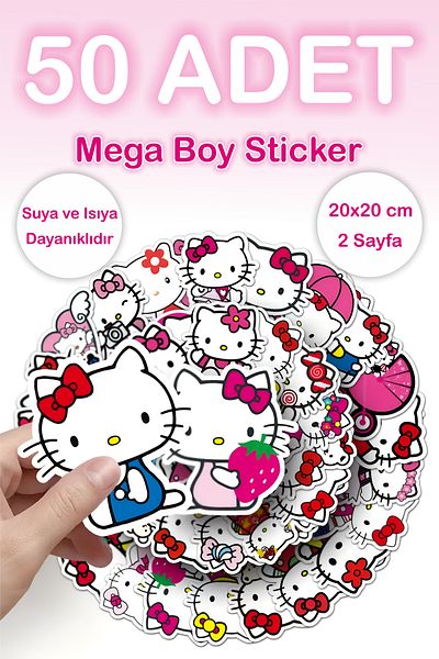 Grafikup 50 Pieces Mega Size Sticker Set - Pen Laptop Notebook Water Bottle Label