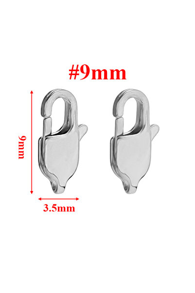 Choice 10 قطع من الفولاذ المقاوم للصدأ بلون 9 مم، مشبك جراد البحر مستطيل الشك...