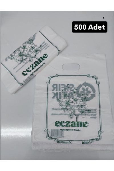 Onbir Tedarik 500 Pieces - 30×40 cm Large Size Hand-Held Bag Pharmacy Printed
