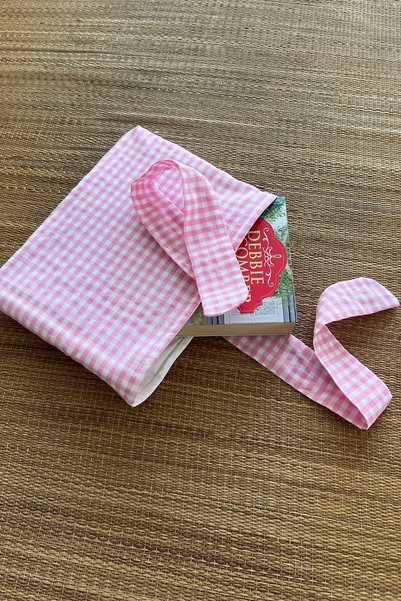 Outlet Çarşım Gingham Book Cover with Bow Book Lover Gift