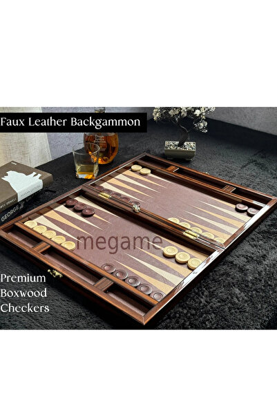 megame kişiye özel Deri Tavla Takımı siyah sade lüx deri tavla takımı ahşap pullu tavla takımı