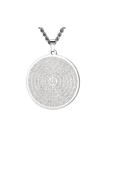 Herşey Nota قلادة من الفضة مع أسماء الله مكتوبة