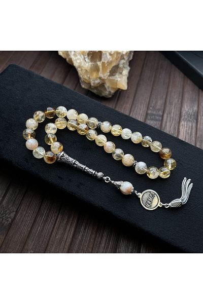 dergah tesbih New Season Citrine Stone Silver Design - Dts13