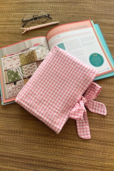 Outlet Çarşım Husă pentru cărți Gingham cu fundă Cadou pentru iubitorii de cărți