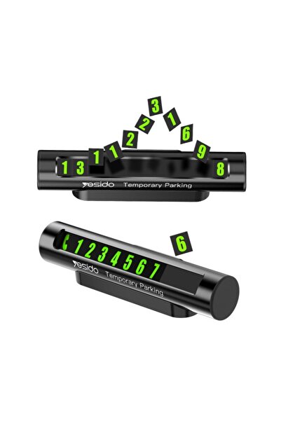 Yesido C68 Car Temporary Parking Card Magnetic Adsorption Luminous Phone Number Plate(Black)