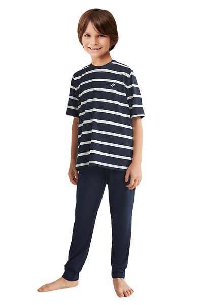 Nautica Boy's Navy Blue Pajama Suit