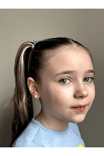 LITTLELUXE Sevimli Kedi Gümüş Çocuk Küpe, 925 Ayar Gümüş Kız Çocuk Küpe, Çocuk Gümüş Küpe, Çocuk Küpesi