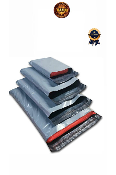 figanlar ambalaj 1. kalite esnek şeffaf Cepli Gri Kargo Poşeti 45x55+5 cm 50 adet büyük boy kargo poşeti