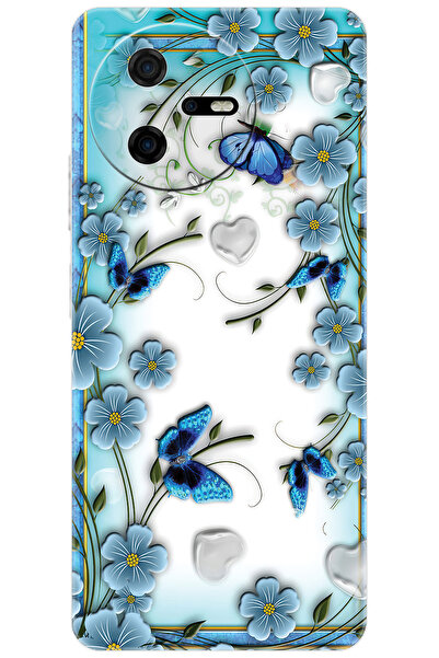 CASPER Via A40 Uyumlu Kılıf Desen Baskılı Silikon Çiçek ve Kelebekler STK:547 CP-rdHUbX4