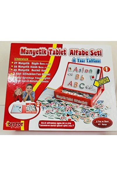 MEDUSHOP Manyetik Tablet Alfabe Eğitim Seti + Ayaklı Buzdolabı Magnetli Table...