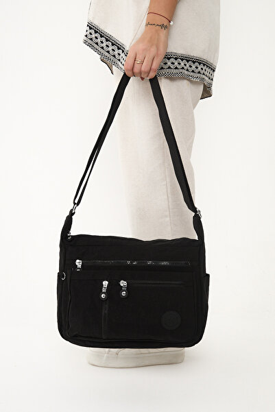 Sanmorris Unisex Krinkıl Kumaş Suya Dayanıklı Omuz Sırt Çantası 7 Fermuarlı ,...