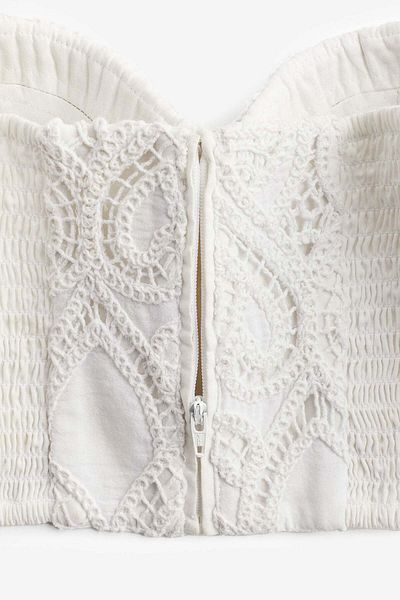 H&M Embroidered bustier top