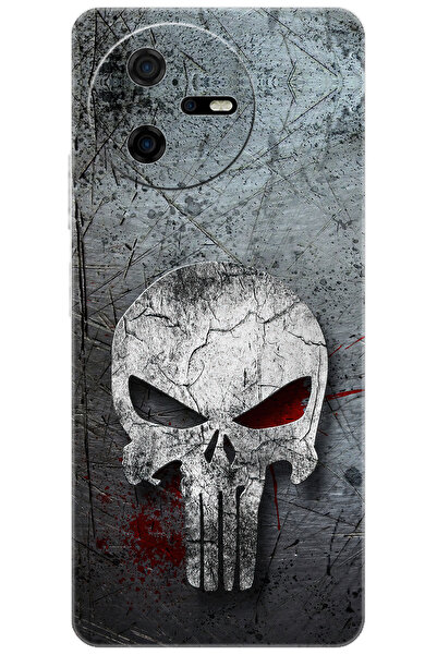 CASPER Via A40 Uyumlu Kılıf Desen Baskılı Silikon Gri Kuru Kafa STK:218 CP-008cbEP